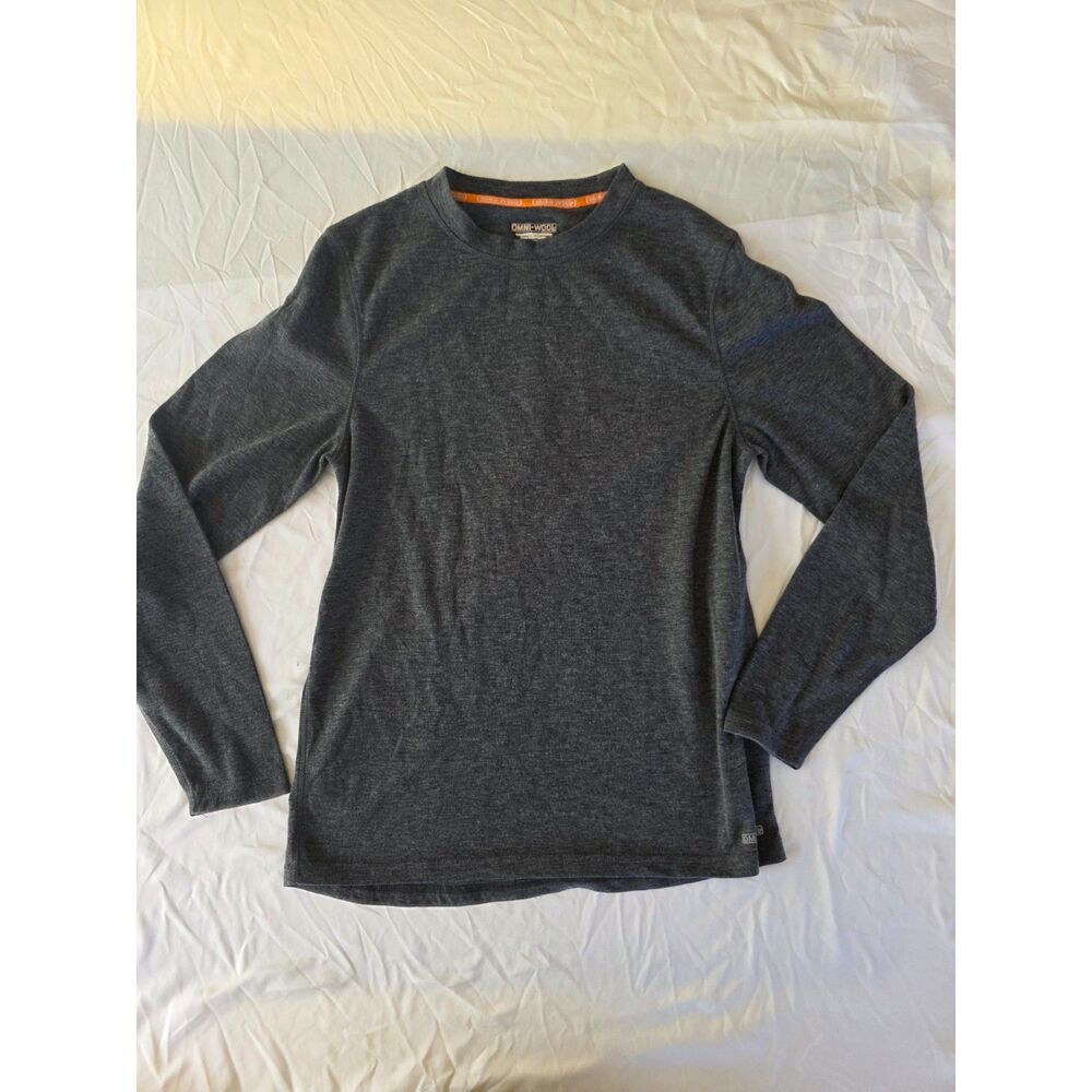 Omni-Wool Men's Long Sleeve Base Layer Thermal Shirt - Charcoal Gray - Size L